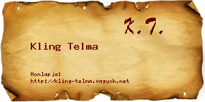 Kling Telma névjegykártya